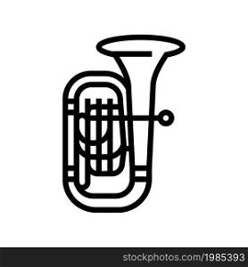 tuba jazz music instrument line icon vector. tuba jazz music instrument sign. isolated contour symbol black illustration. tuba jazz music instrument line icon vector illustration
