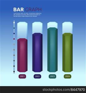 Tube Bar Graph Chart Statistic Data Infographic Template