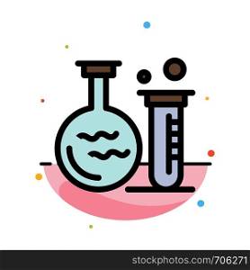 Tube, Flask, Lab, Education Abstract Flat Color Icon Template