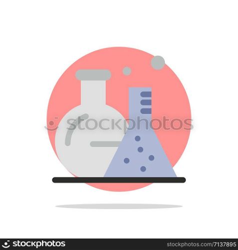 Tube, Flask, Lab, Science Abstract Circle Background Flat color Icon