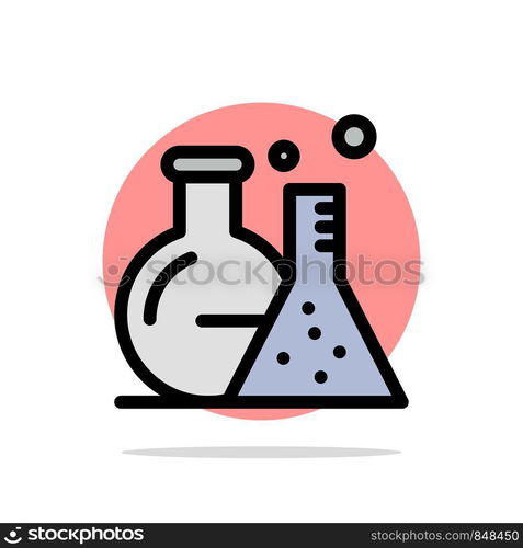 Tube, Flask, Lab, Science Abstract Circle Background Flat color Icon