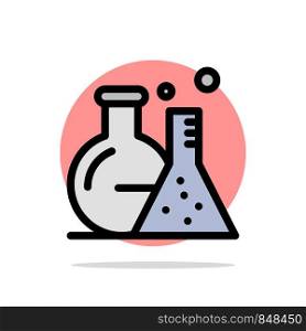 Tube, Flask, Lab, Science Abstract Circle Background Flat color Icon