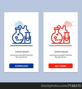 Tube, Flask, Lab, Science Blue and Red Download and Buy Now web Widget Card Template