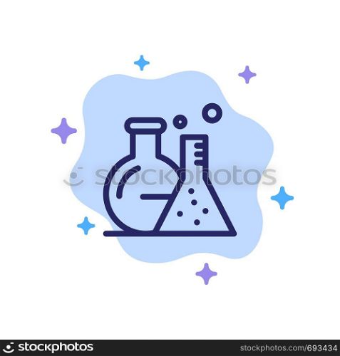 Tube, Flask, Lab, Science Blue Icon on Abstract Cloud Background