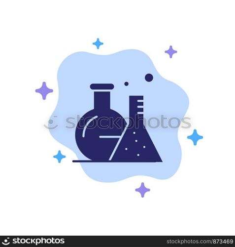 Tube, Flask, Lab, Science Blue Icon on Abstract Cloud Background