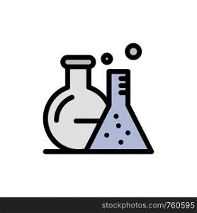 Tube, Flask, Lab, Science Flat Color Icon. Vector icon banner Template