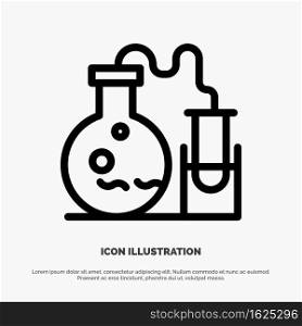 Tube, Flask, Lab, Science Line Icon Vector