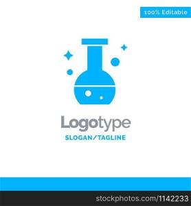 Tube, Flask, Lab, Test Blue Solid Logo Template. Place for Tagline