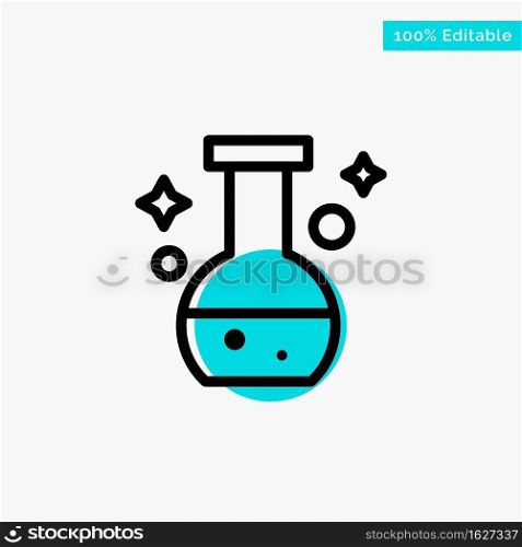 Tube, Flask, Lab, Test turquoise highlight circle point Vector icon