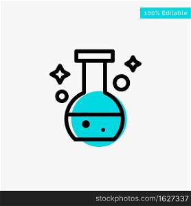 Tube, Flask, Lab, Test turquoise highlight circle point Vector icon