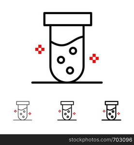 Tube, Lab, Test, Biochemistry Bold and thin black line icon set