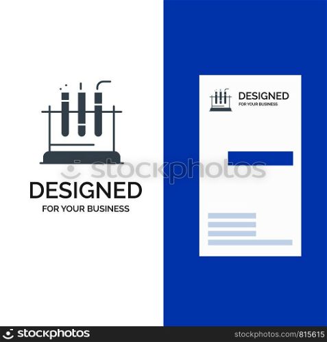 Tube, Lab, Test, Medical Grey Logo Design and Business Card Template