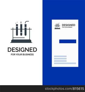 Tube, Lab, Test, Medical Grey Logo Design and Business Card Template