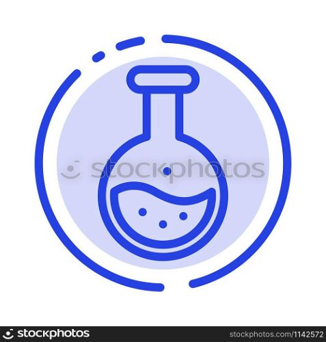 Tube, Labe, Science, Test, Education Blue Dotted Line Line Icon