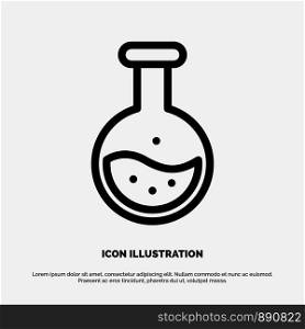 Tube, Labe, Science, Test, Education Line Icon Vector