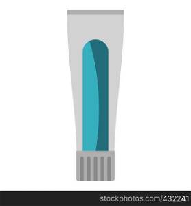 Tube of toothpaste icon flat isolated on white background vector illustration. Tube of toothpaste icon isolated
