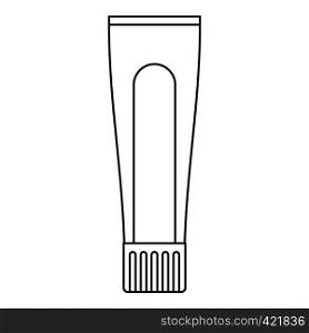 Tube of toothpaste or cream icon. Outline illustration of tube of toothpaste or cream vector icon for web. Tube of toothpaste or cream icon, outline style