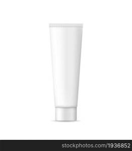 Tube of toothpaste. White package for cosmetic, cream, lotion and gel. Mockup of tube with cap. Realistic white plastic container for beauty, care, hygiene. Mock up of bottle for tooth paste. Vector.. Tube of toothpaste. White package for cosmetic, cream, lotion and gel. Mockup of tube with cap. Realistic white plastic container for beauty, care, hygiene. Mock up of bottle for tooth paste. Vector