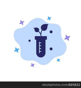 Tube, Plant, Lab, Science Blue Icon on Abstract Cloud Background