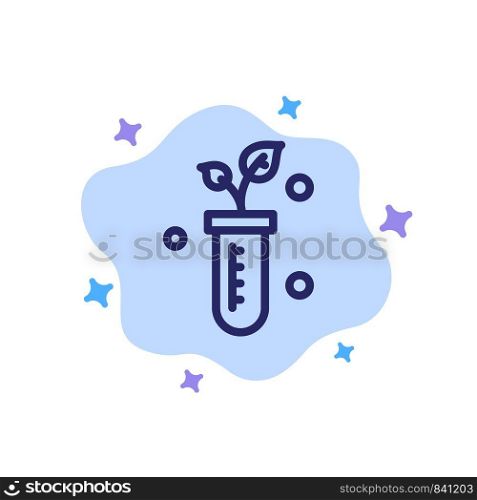 Tube, Plant, Lab, Science Blue Icon on Abstract Cloud Background