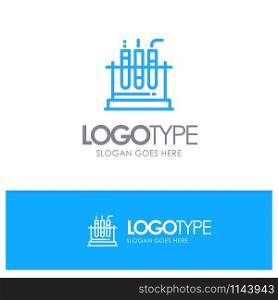 Tube, Test, Lab, Medical Blue Logo Line Style