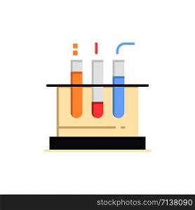 Tube, Test, Lab, Medical Flat Color Icon. Vector icon banner Template