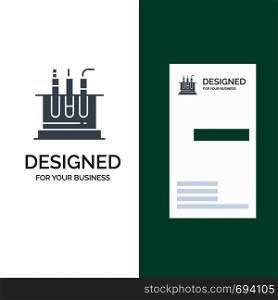 Tube, Test, Lab, Medical Grey Logo Design and Business Card Template
