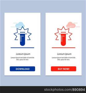 Tube, Test, Medical, Lab Blue and Red Download and Buy Now web Widget Card Template
