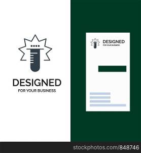 Tube, Test, Medical, Lab Grey Logo Design and Business Card Template