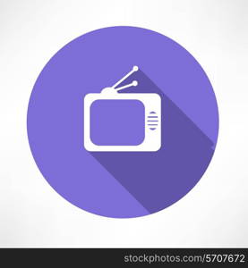 tube TV icon Flat modern style vector illustration