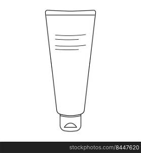 Tube with cream or face mask. Simple symbol of cosmetics and beauty treatments