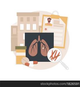 Tuberculosis abstract concept vector illustration. World tuberculosis day, mycobacterium infection, diagnostics and treatment, infectious lung disease, contagious infection abstract metaphor.. Tuberculosis abstract concept vector illustration.