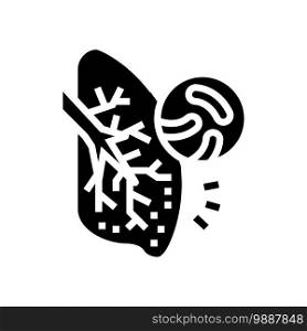 tuberculosis respiratory disease glyph icon vector. tuberculosis respiratory disease sign. isolated contour symbol black illustration. tuberculosis respiratory disease glyph icon vector illustration