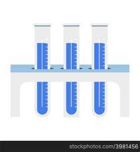 Tubes with blue liquid semi flat color vector object. Full sized item on white. Specimens storage. Laboratory tests performing simple cartoon style illustration for web graphic design and animation. Tubes with blue liquid semi flat color vector object