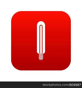 Tubular bulb icon digital red for any design isolated on white vector illustration. Tubular bulb icon digital red