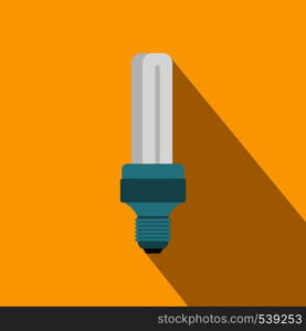 Tubular lamp icon in flat style on a yellow background. Tubular lamp icon, flat style