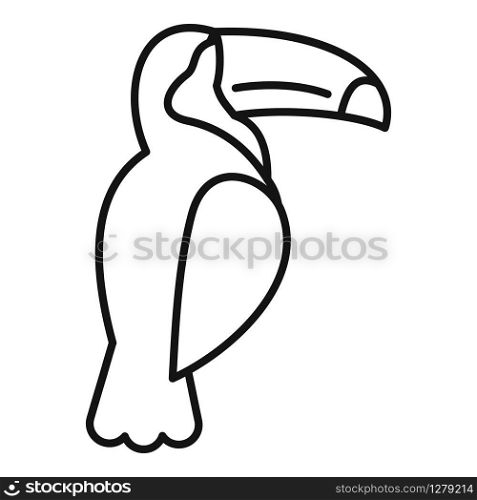 Tucan icon. Outline tucan vector icon for web design isolated on white background. Tucan icon, outline style