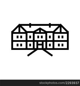 tudor house line icon vector. tudor house sign. isolated contour symbol black illustration. tudor house line icon vector illustration