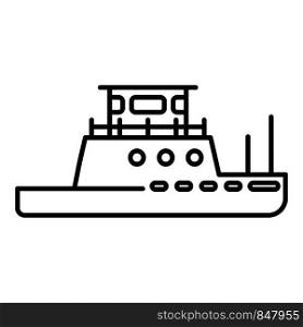 Tug boat icon. Outline tug boat vector icon for web design isolated on white background. Tug boat icon, outline style
