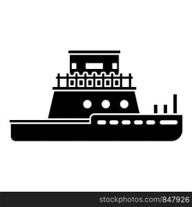 Tug boat icon. Simple illustration of tug boat vector icon for web design isolated on white background. Tug boat icon, simple style