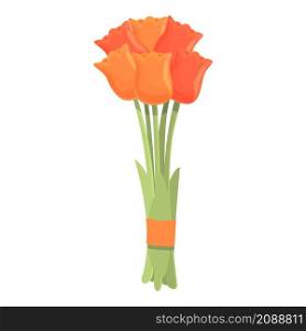 Tulip bouquet icon cartoon vector. Flower bunch. Spring floral. Tulip bouquet icon cartoon vector. Flower bunch