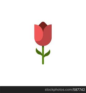 Tulip. Flat color icon. Isolated flower vector illustration