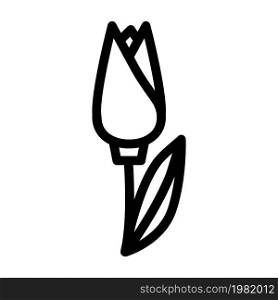 tulip flower line icon vector. tulip flower sign. isolated contour symbol black illustration. tulip flower line icon vector illustration