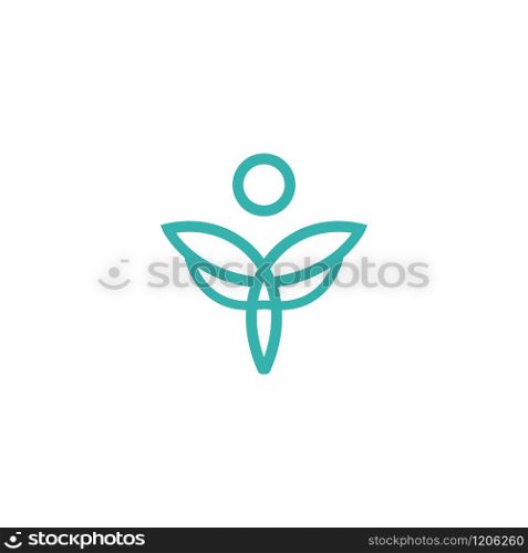 Tulip flower with human concept design. beauty spa salon logo. healthy yoga logo. cosmetic brand logo.