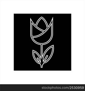 Tulip Icon, Flower Icon Vector Art Illustration