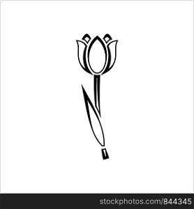 Tulip Icon, Flower Icon Vector Art Illustration