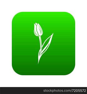 Tulip icon green vector isolated on white background. Tulip icon green vector