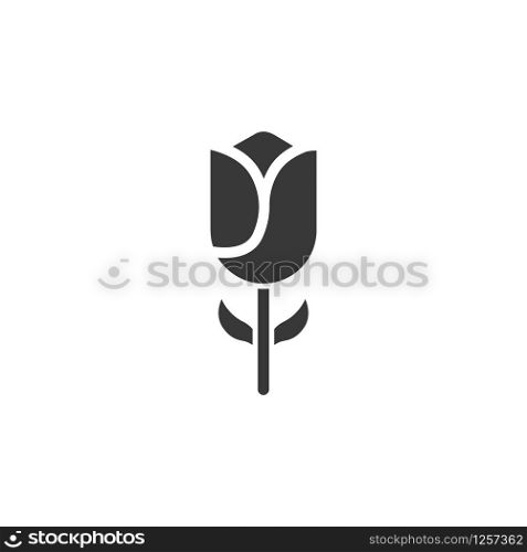 Tulip. Isolated icon. Spring glyph vector illustration
