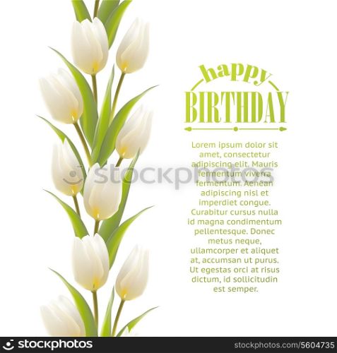 Tulip spring flowers bouquet for your card . Vector illustration.