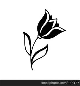 Tulip tattoo art. T-shirt printed design. Silhouette vector flower. Tulip tattoo art. T-shirt printed design. Silhouette vector flower.